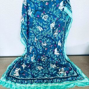 Vera Bradley Hanging Around Sloth Soft Fringe Scarf